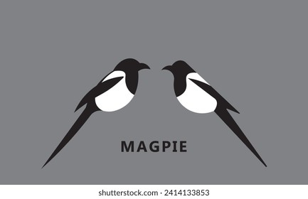 Magpie logo icon illustration design vector
