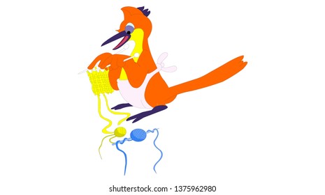 Magpie make a shirt - illustration