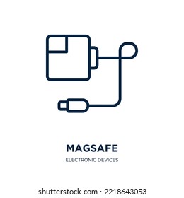 magsafe icon from electronic devices collection. Thin linear magsafe, usb, plug outline icon isolated on white background. Line vector magsafe sign, symbol for web and mobile