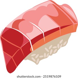 Maguro Sushi Raw Food Illustration