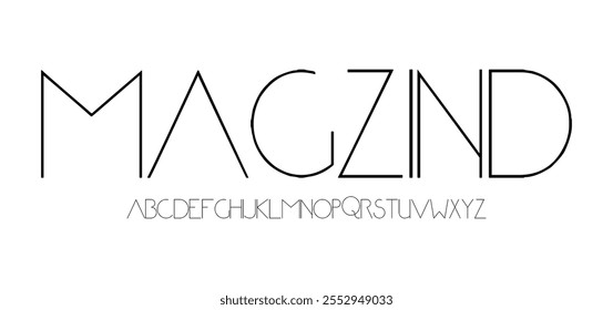 Magzind, Modern abstract digital tech font. Logo creative font, type, technology, movie, digital, music, movie. Font and illustration in vector format.
