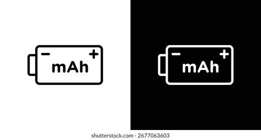 Icono de mAh Gráfico de Vector en blanco y negro