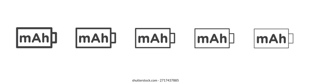 Icono de mAh en el concepto de trazos lineales