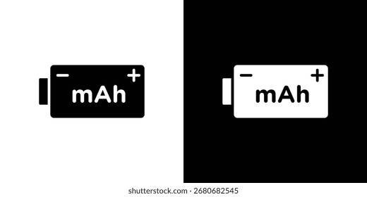 Símbolo del icono de mAh. diseño simple editable.
