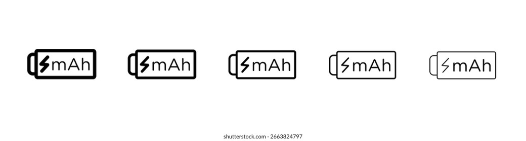Icono de mAh en estilo Web. Ilustración vectorial. Eps10