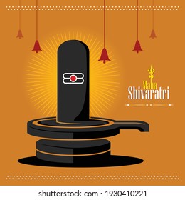 Maha shivaratri vector art work with traditional lingam design.