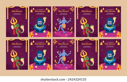 maha shivaratri vector illustration flat design