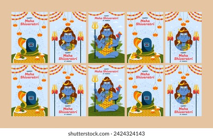 maha shivaratri vector illustration flat design
