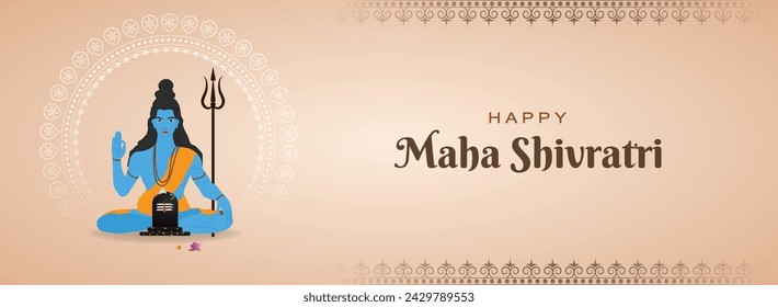 Maha Shivratri banner |vector. Illustration. Of Lord. Shiva, For | Happy Maha Shivratri | Hindu, Religion, festival, Indian God of 