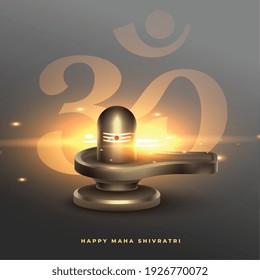 maha shivratri blessing wishes card with shivling idol