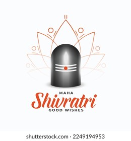 maha shivratri devotional background with shiv lingam vector