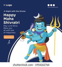 Maha Shivratri festival banner design template.  Vector graphic illustration.