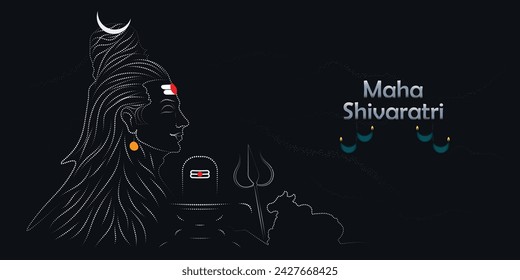 Fondo de diseño vectorial de puntos del festival Maha shivratri.