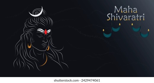 Fondo de diseño vectorial de puntos del festival Maha shivratri.