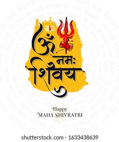 Maha Shivratri Festival Greeting Background writing om namah shivaya in hindi