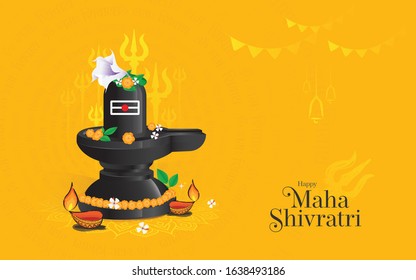 Maha Shivratri Festival Greeting Background Vector Illustration