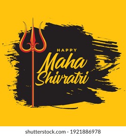 maha shivratri festival greeting with trishul design