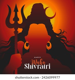 Maha Shivratri Festival Vector Background Design Template with Lord Shiva Illustration