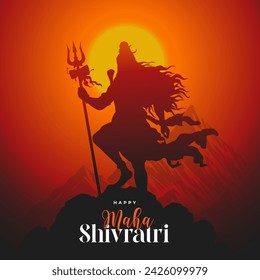 Maha Shivratri Festival Vector Background Design Template with Lord Shiva Illustration