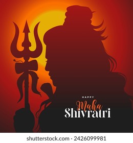 Maha Shivratri Festival Vector Background Design Template with Lord Shiva Illustration