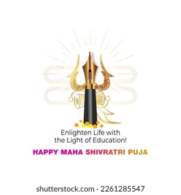 Maha Shivratri festival. Worship Puja of Lord Shiva. Greeting card, poster concept Design.