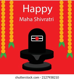 Maha Shivratri Flower Greeting Vector Illustration
