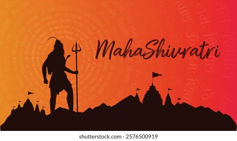 
Maha Shivratri Greeting in Hindi. Mahashivratri Shiv Background Design. A Hindu festival celebrated of lord shiva night. English Translation - Happy Maha Shivratri
