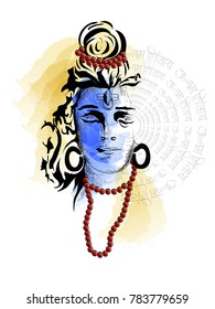 Maha Shivratri. Hand Drawn Sketch beautiful  Background.