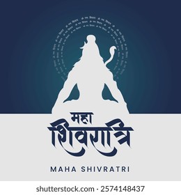 Maha Shivratri with Hindi text Social Media Template Design 