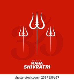 Maha shivratri hindu festival greeting design with trishul background