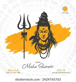 Maha shivratri hindu festival wishes greeting card social media post design