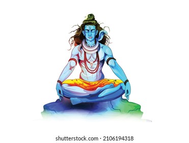 Maha Shivratri, Ilustración De Shiva Con Mensaje En Hindi Om Namah Shivaya 