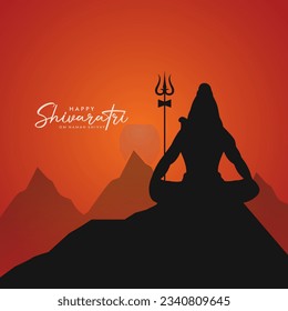 Maha Shivratri Illustration Of Lord Shiva Silhouette Design Social Media Post