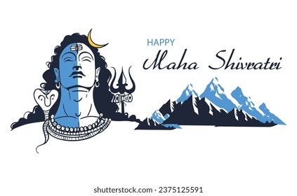 Maha Shivratri Illustration Of Lord Shiva For Shivratri With Hindi Message Om Namah Shivaya