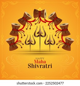 Maha Shivratri Indian religious festival elegant greeting background vector