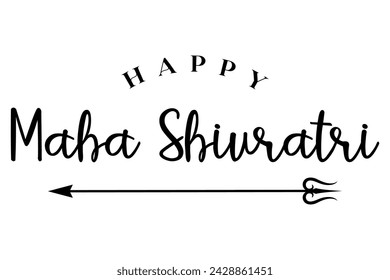 Maha shivratri lettering design with lord shiva trishul vector illustration.