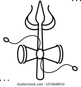 Maha shivratri  line art icon.  Hindu Festival of Lord Shiva