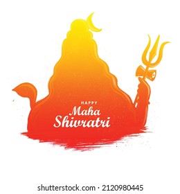 	Maha shivratri for lord shiva silhouette card background