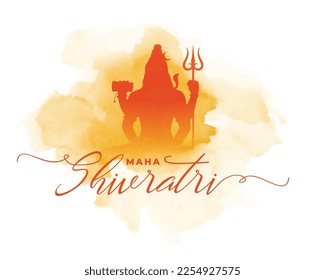 maha shivratri religious background with watercolor effect vector 