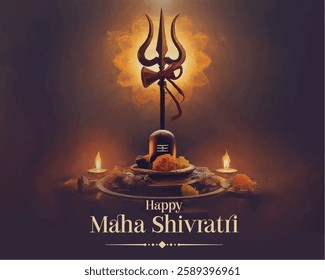 maha shivratri religious greeting with trishul design