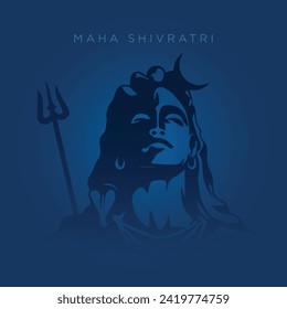 Maha Shivratri with Shivling, Lingam, Moon, Night Sky, silhouette