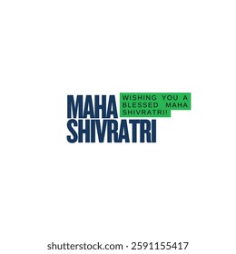 Maha Shivratri Text vector design in white background