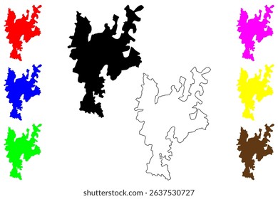Mahabad city (Islamic Republic of Iran, Persia, IRI, West Azerbaijan province) map vector illustration, scribble sketch Mahabad map