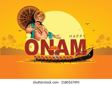 mahabali or maveli, Kerala old king. he is coming for every year. happy onam celebration. vector illustration design