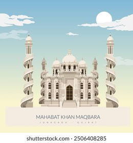 Mahabat Khan Maqbara - Junagadh - Gujrat - Stock Illustration as EPS 10 File