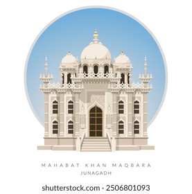 Mahabat Khan Maqbara - Junagadh - Gujrat - Stock Illustration as EPS 10 File