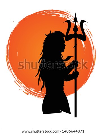 Mahadev vector silhouette with trishul design.