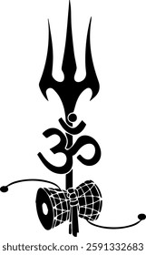 Mahadv trishul with  damru vector llustration