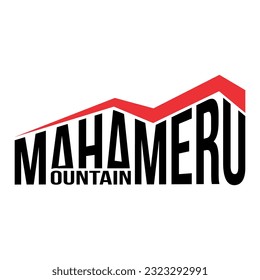 MAHAMERU MONTAIN Textvektor, Grafikdesign.
