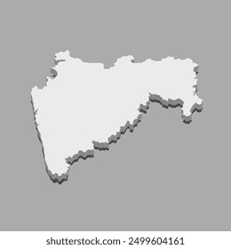 Maharashtra 3D Map Vector Illustration